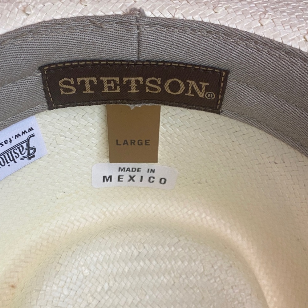 Stetson Light Straw Fedora Hat - Ivory - Picture 5 of 16